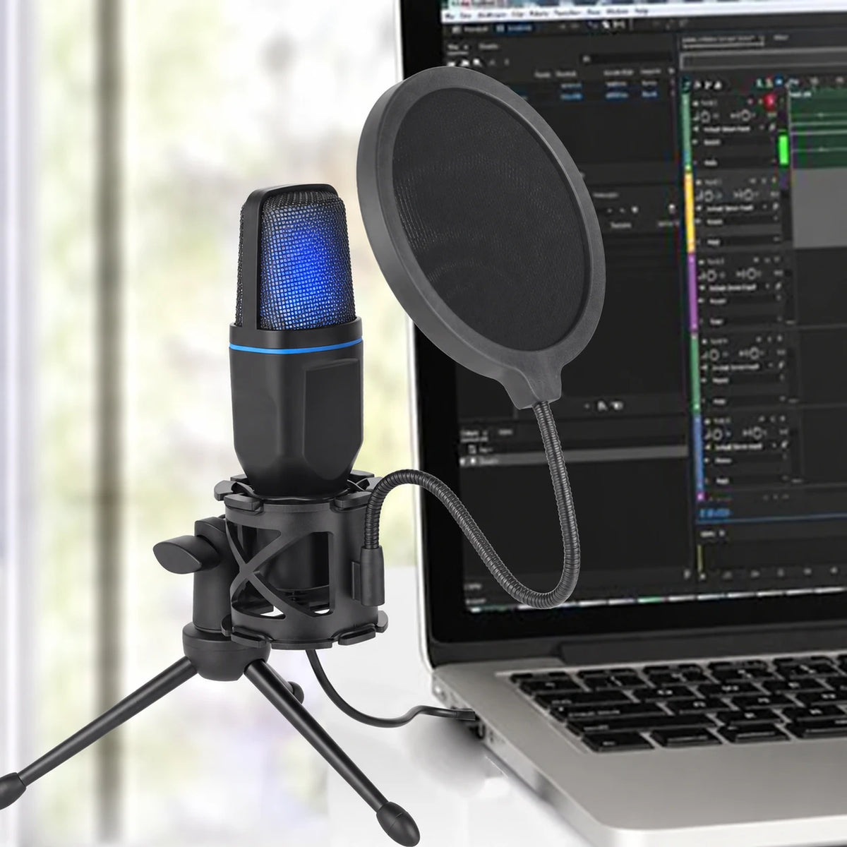 Microfono a condensatore USB con illuminazione RGB
