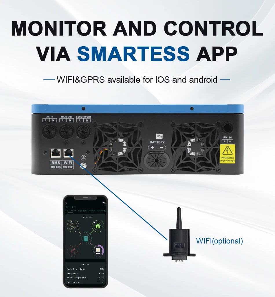 EASUN POWER Hybrid Solar Inverter 6.2KW 4.2KW 3.2KW 2.2KW Pure Sine Wave MPPT 12V 24V 48V 220v Solar Charger Power Home Inversor