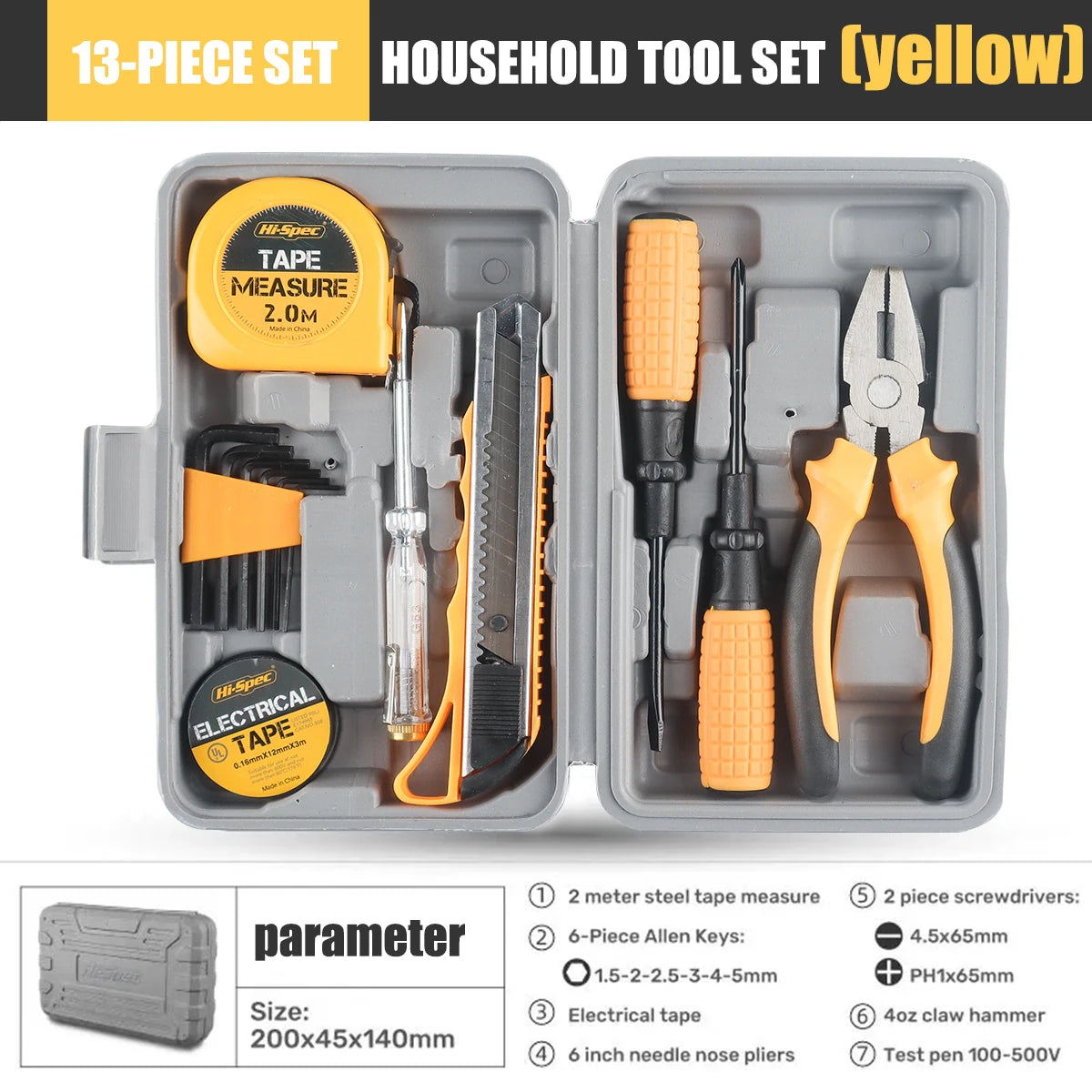 Household Hand Tool Kit with Case