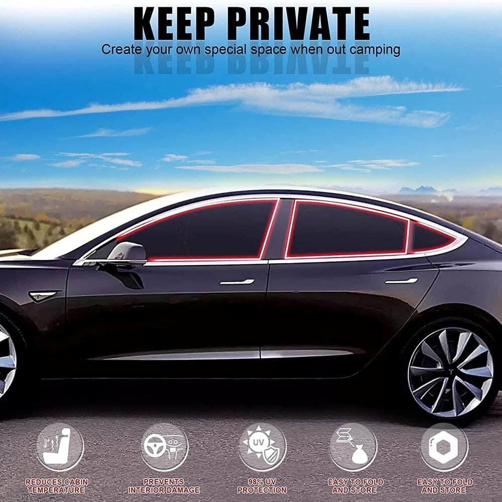 Vehicle Window Sunshades for Model 3 and Model Y – Options