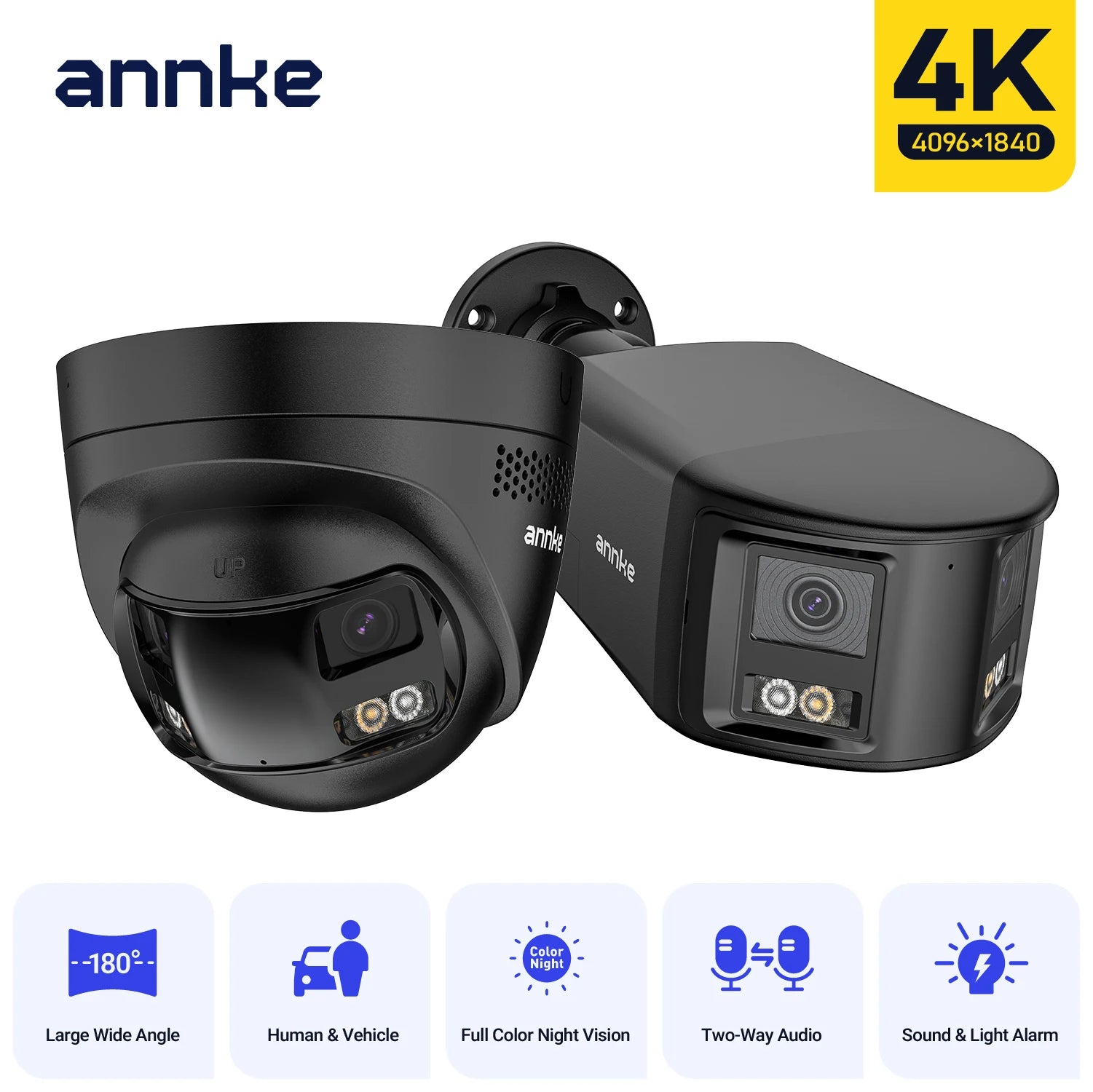ANNKE 8MP Dual-Lens 180° Outdoor Security Camera with Audio