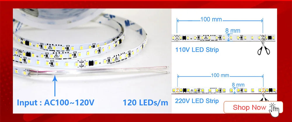 Flexible White LED Strip - 12V / 24V Options