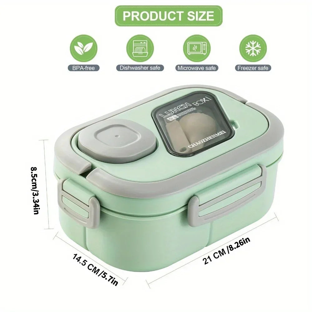 1200ml Four-Section Lunch Box with Cutlery