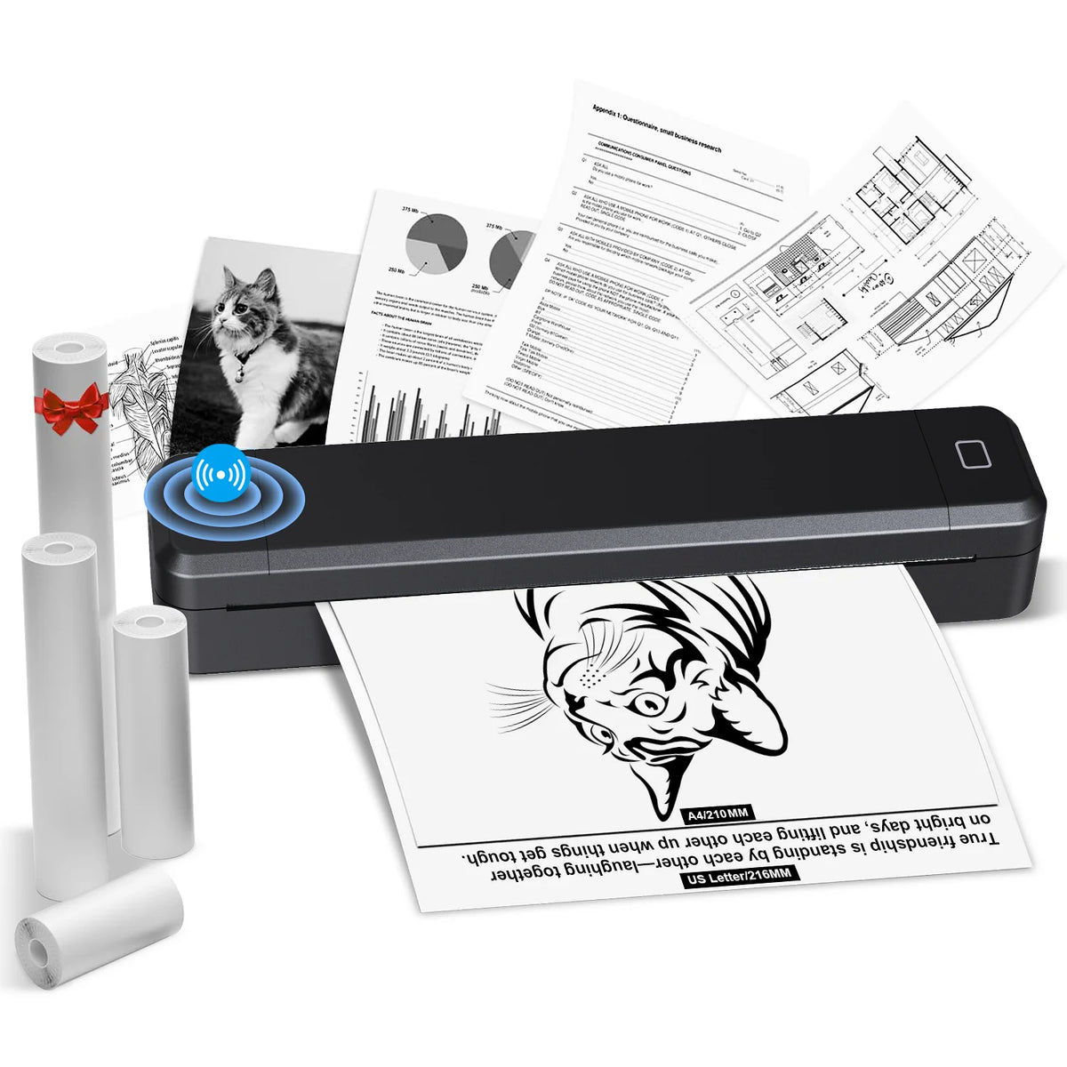 Portable Bluetooth A4 Thermal Printer