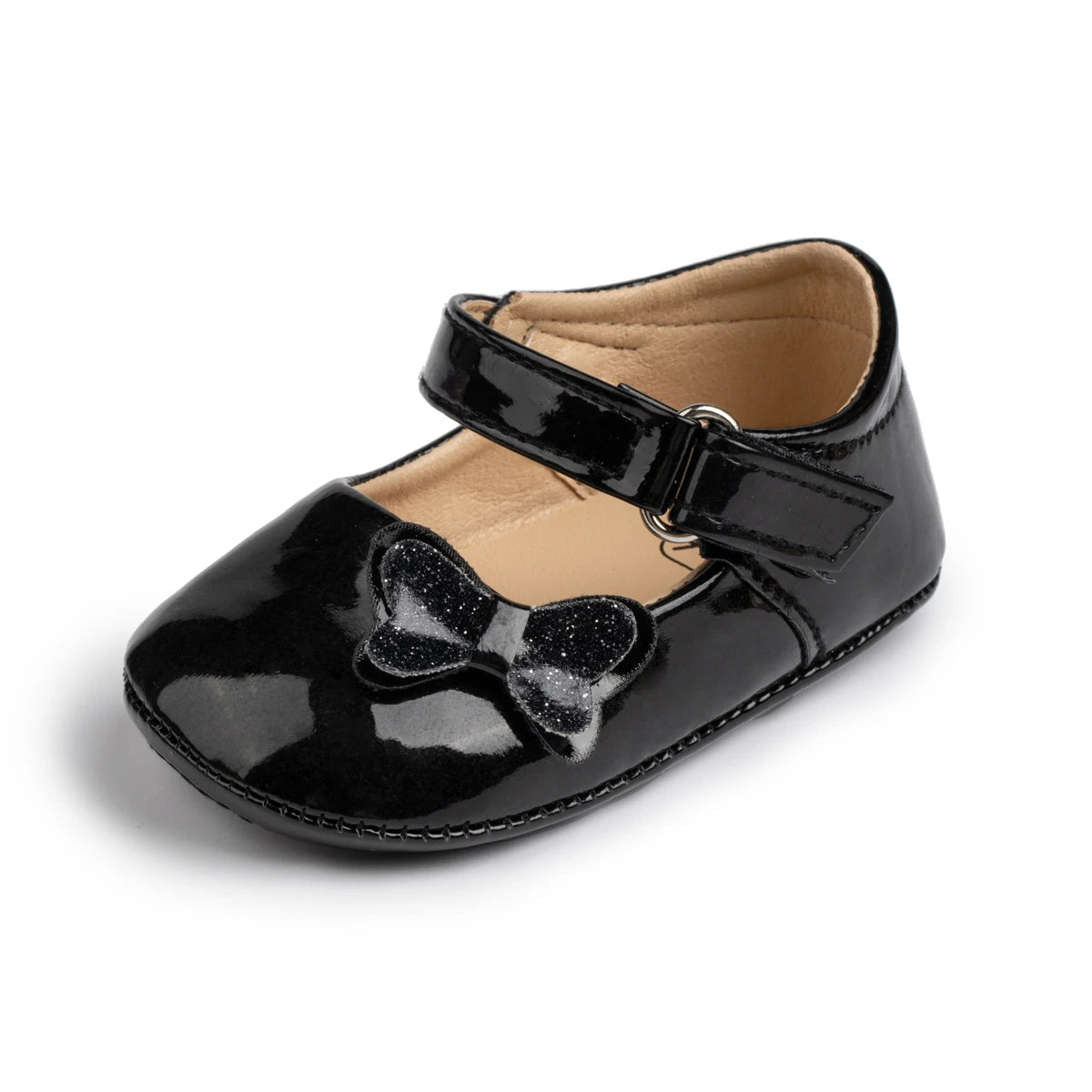 Newborn Baby Non‑Slip PU Walking Shoes with Soft Rubber Bottom