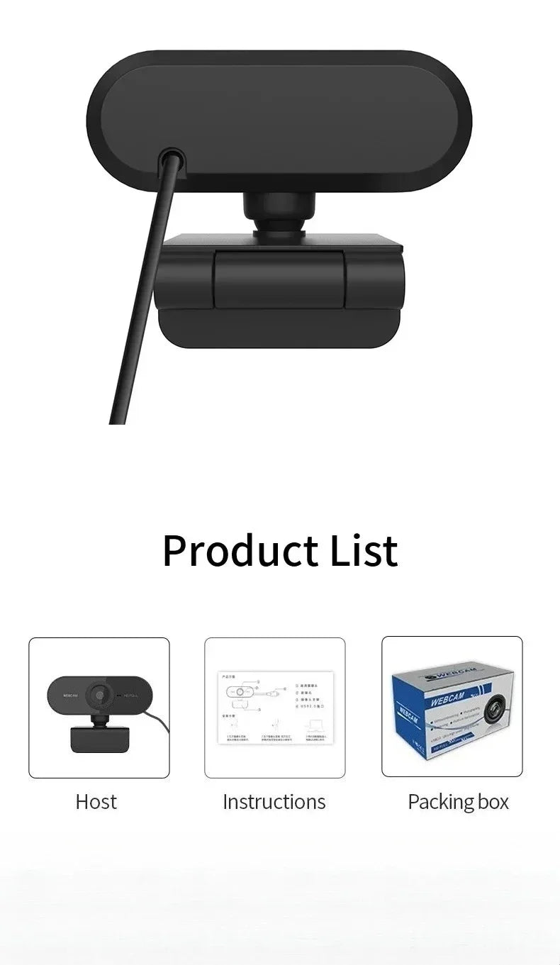 1080P HD Mini Webcam with Microphone USB for Laptop Desktop