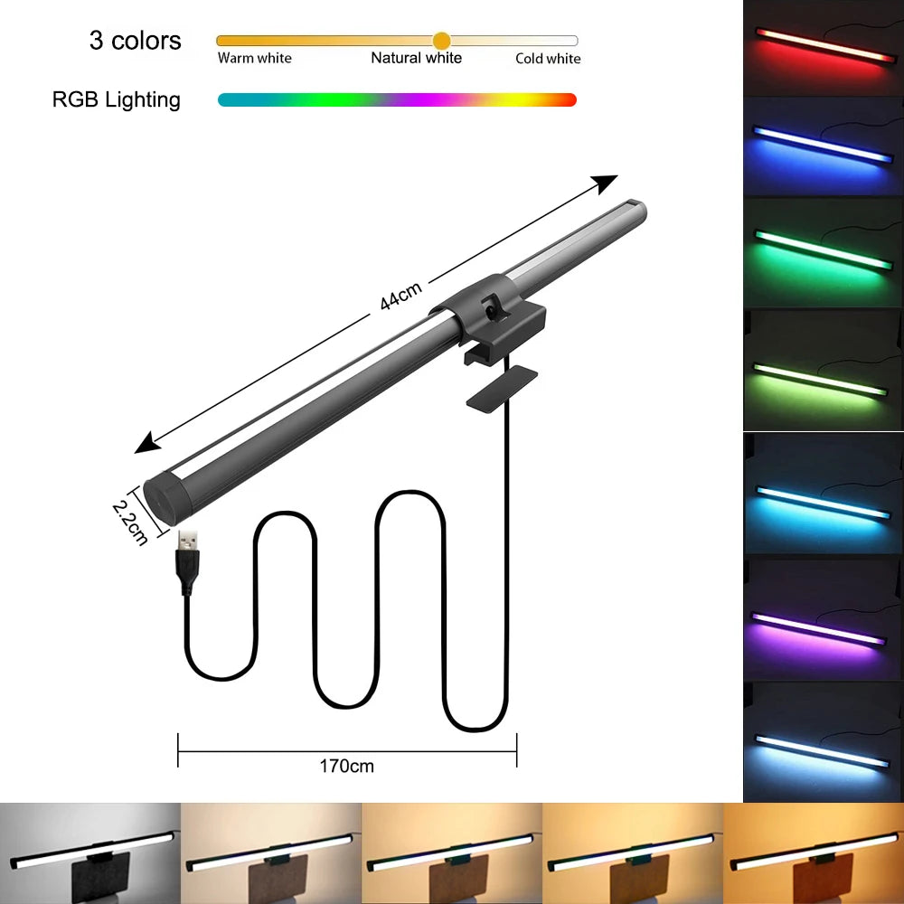 Dimmable Monitor Light Bar - RGB Options