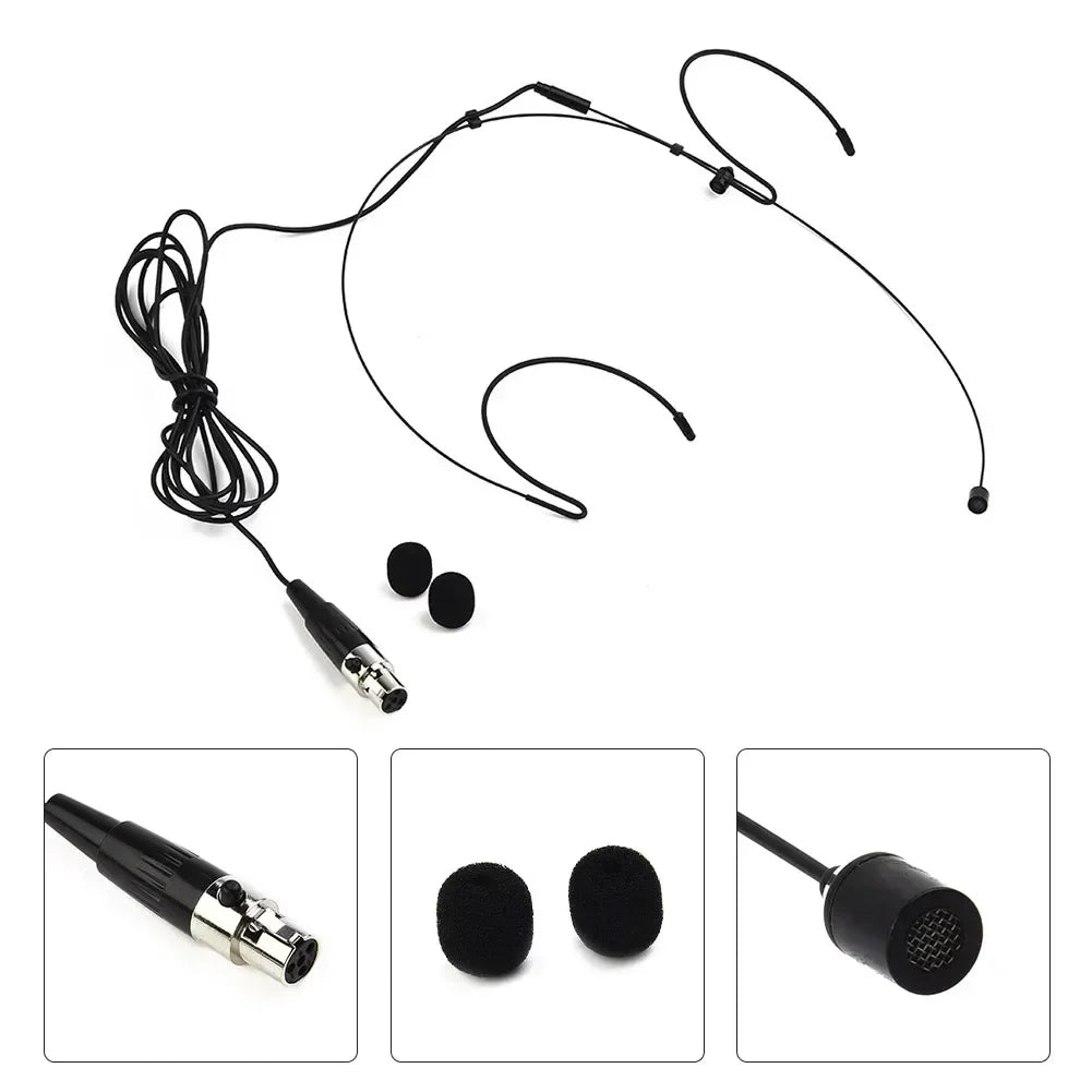 Double Earhook Headset Microphone with 2 Covers, 5 Plugs