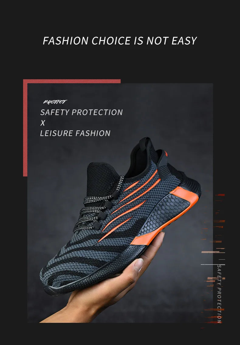 Men Work Safety Shoes Anti-puncture Working Sneakers Male Indestructible Work Shoes Men Boots Lightweight Men Shoes Safety Boots 