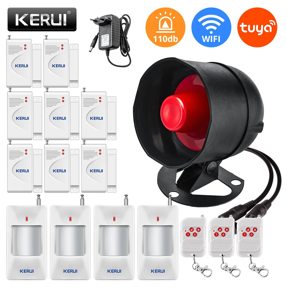 WiFi Siren and Wireless Sensor Alarm Kit