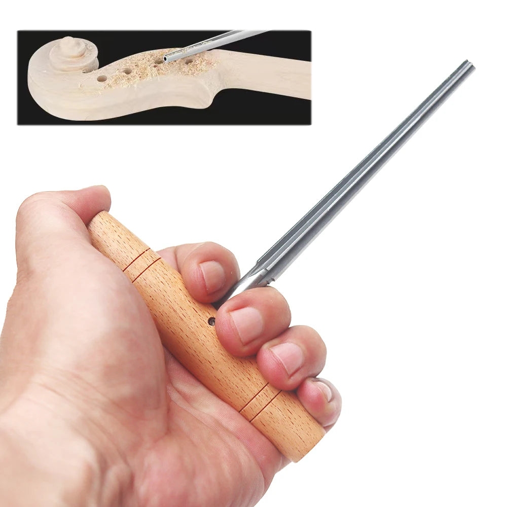  Violin peg hole reamer met houten handvat
