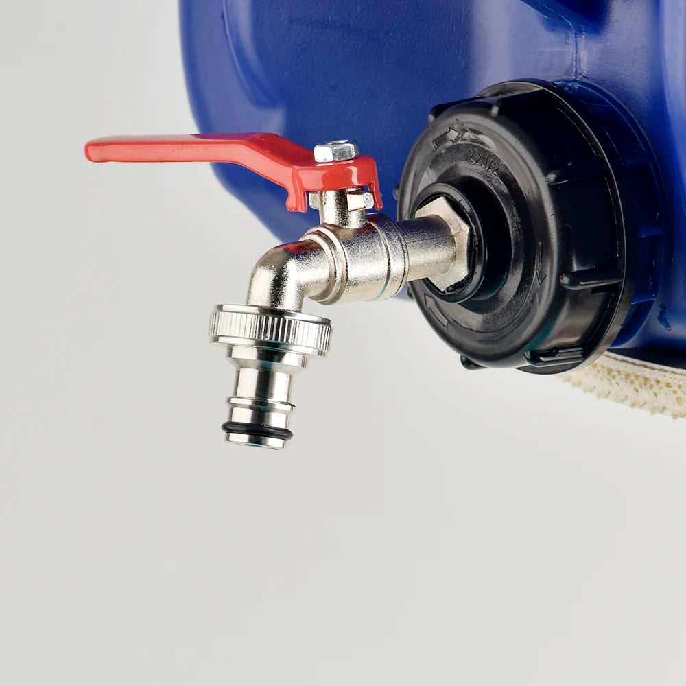 IBC Tank Tap Adapter S60*6 Coarse Thread to Brass/Alloy 16mm Quick Connect Replacement Valve Garden Home Valve Fitting Faucet 