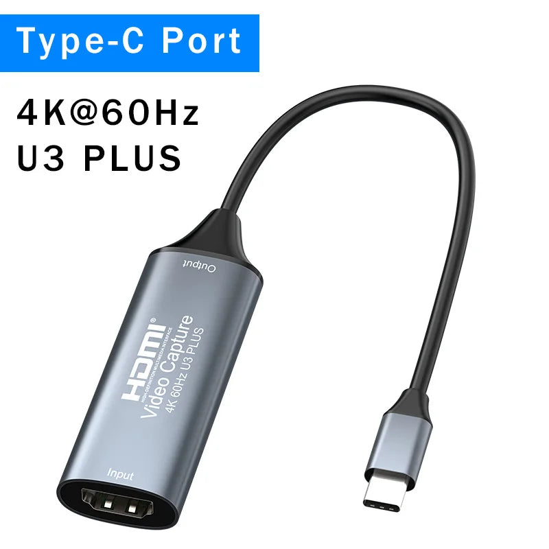 Scheda di acquisizione video HDMI 4K a 60Hz completa UHS USB 3.0 Dispositivo di acquisizione HDMI a USB Type-C Registratore per diretta OBS Gaming PC