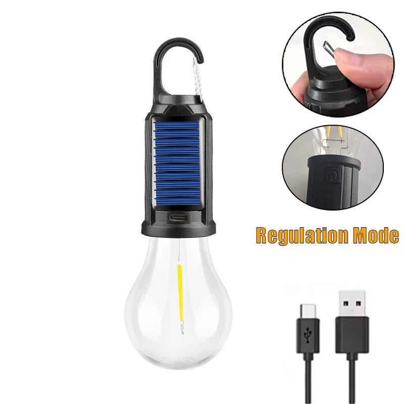 Solar Rechargeable Warm-Light Camping Lamp