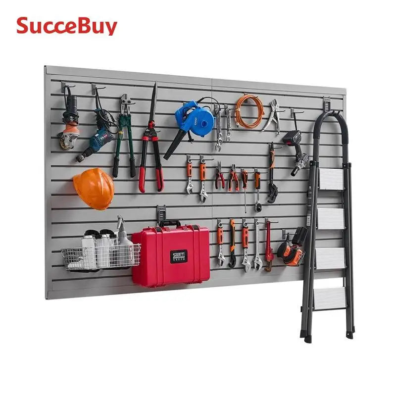 8x4 Ft PVC Slatwall Panels with Accessories for Garage Storage