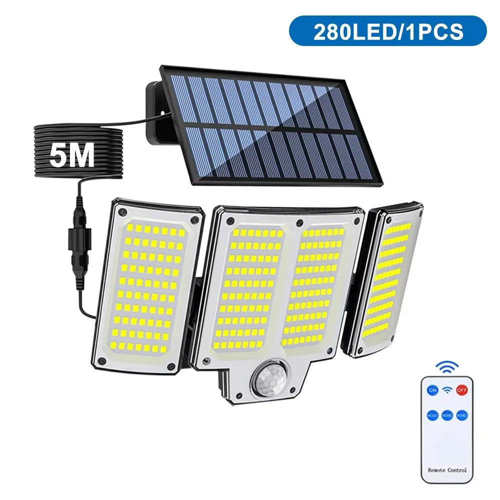 Luz solar de pared con sensor de movimiento, 106 o 280 LED