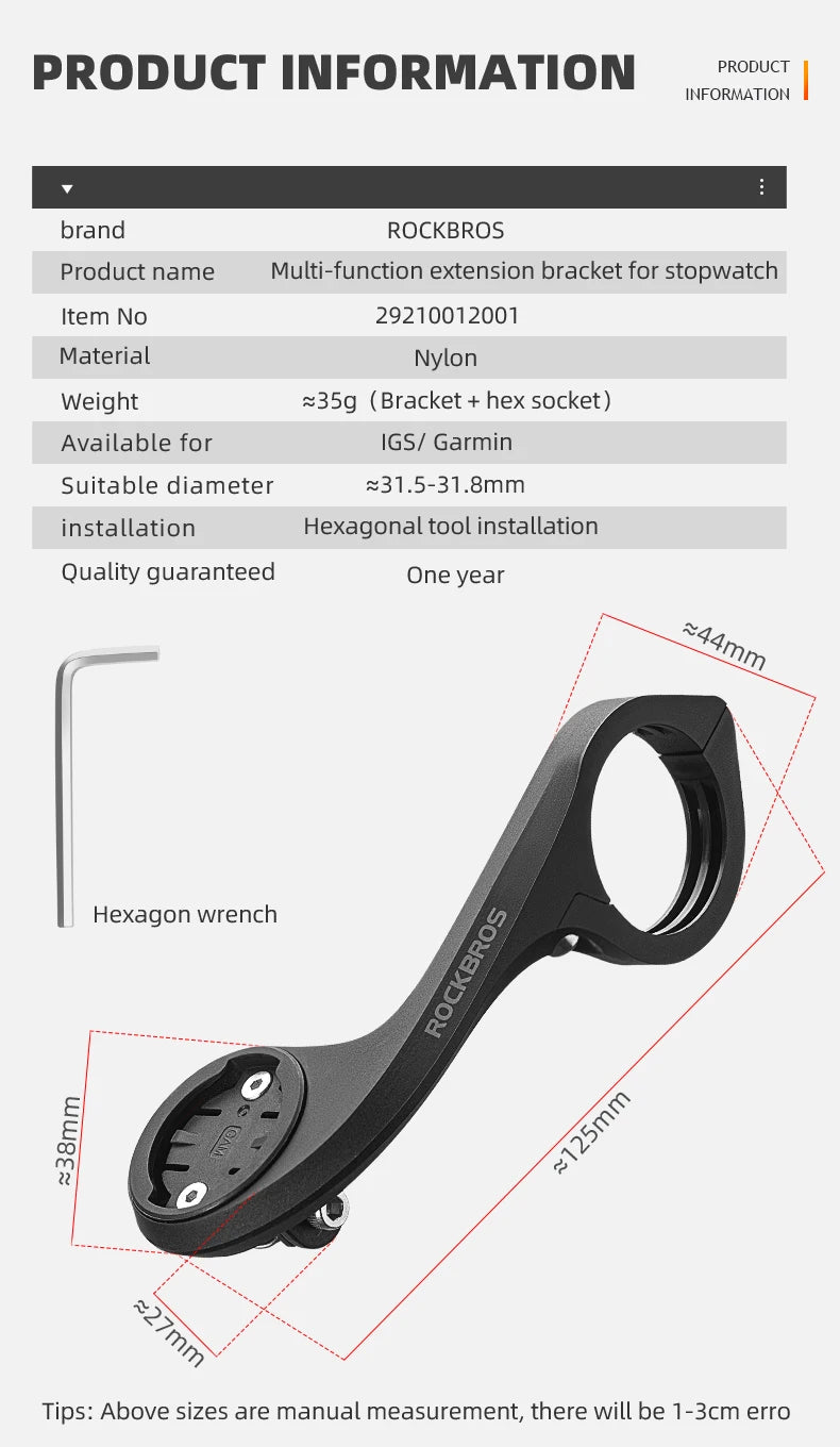 Bike Computer Mount for Garmin Wahoo Bryton Light Camera Bracket