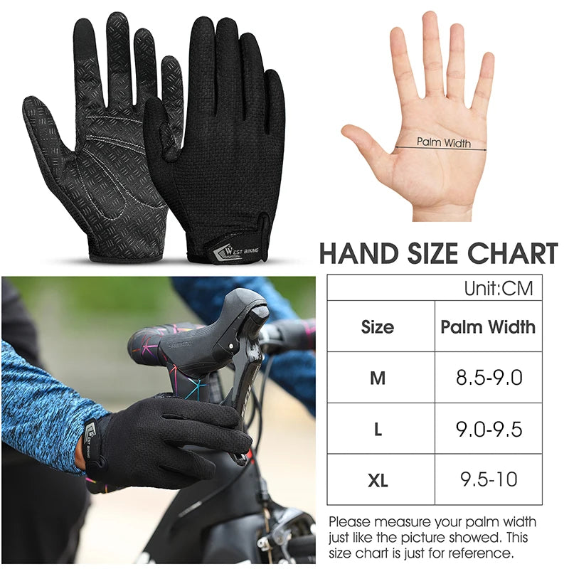 WEST BIKING Rukavice za vožnju biciklom s punim prstom