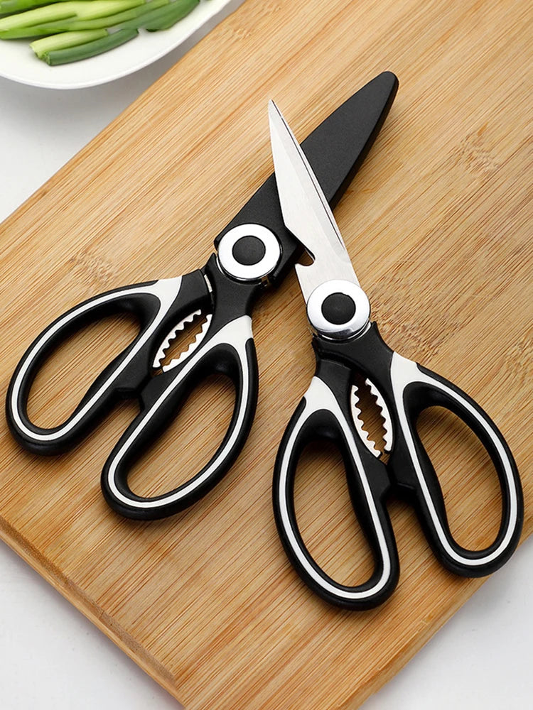 Multifunctional kitchen scissors Household kill fish cut vegetables roast broiler bone scissors Stainless steel scissors 