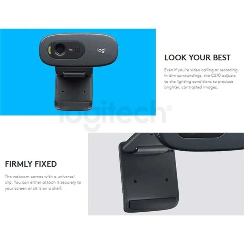 Logitech C270i HD Webcam with Built‑In Microphone