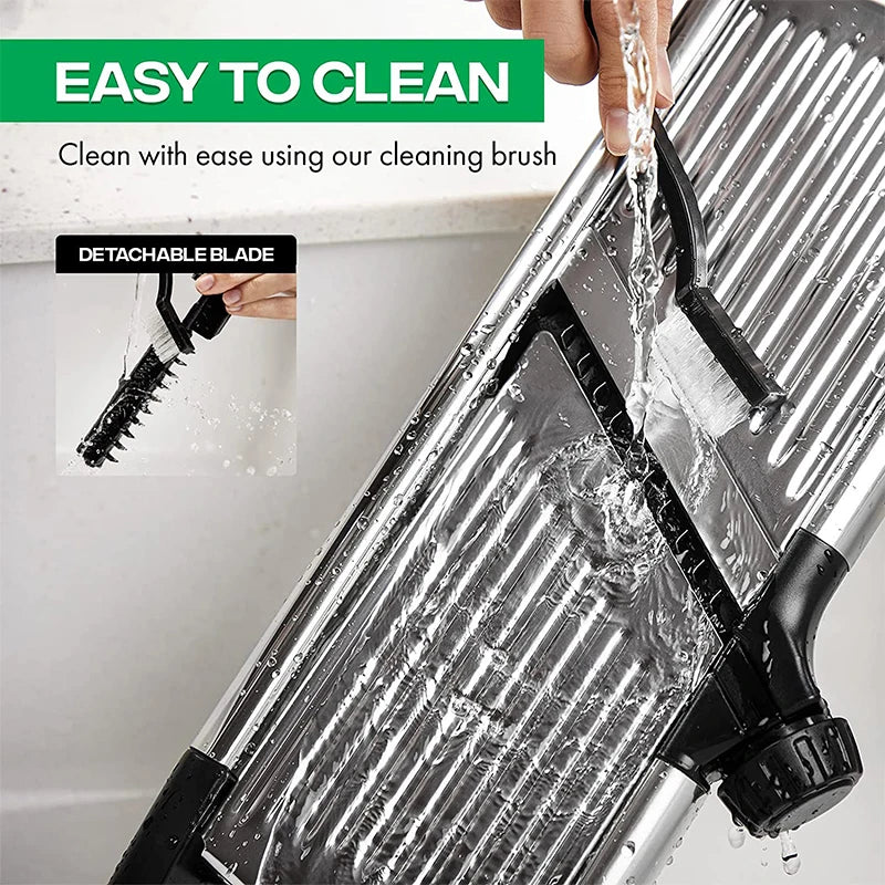 LMETJMA Adjustable Mandoline Slicer Stainless Steel Vegetable Slicer Chopper Cutter for Potato Tomato Onion Carrot JT213 