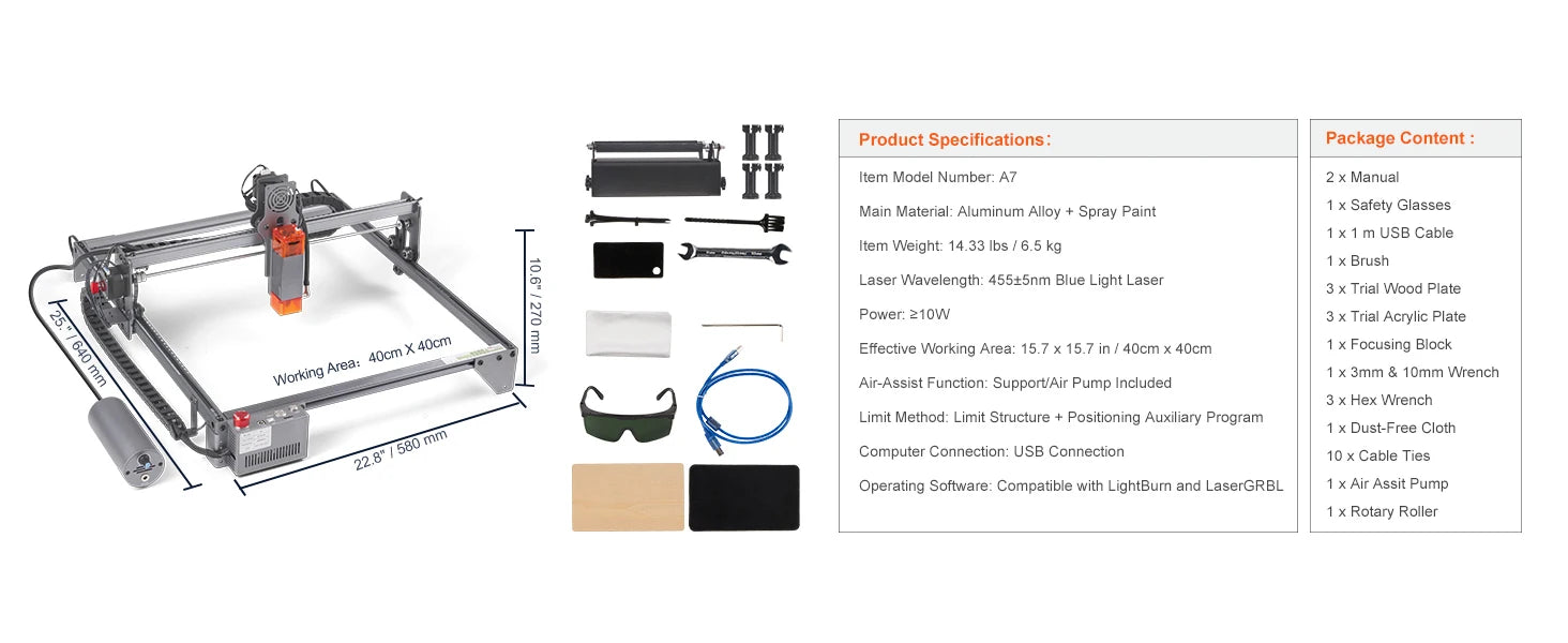 10W Laser Engraver Machine 400x400mm Fast Precision Cutter