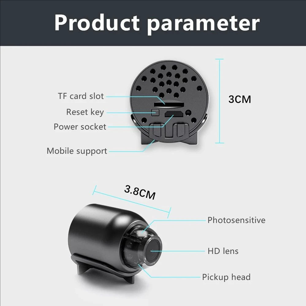 1080P Mini Camera with Night Vision and Motion Detection
