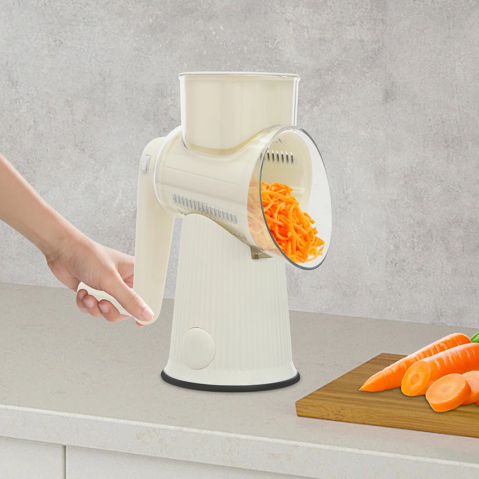 Manual Rotary Cheese and Vegetable Slicer with 5 Blades