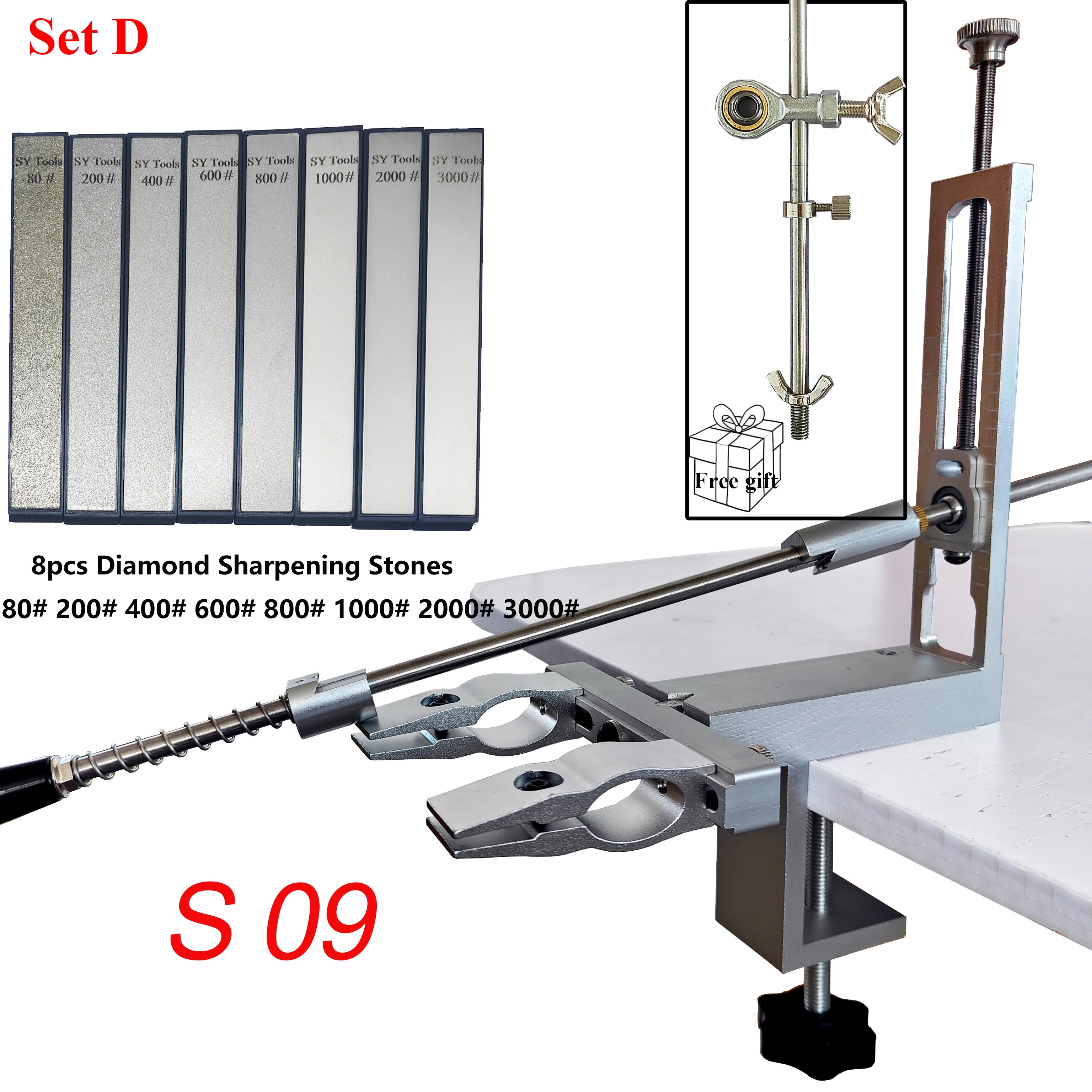 S09 New Design Professional Fixed Angle Apex Knife Sharpener Kitchen Knife tools Knife Sharpening System with diamond stones Set 