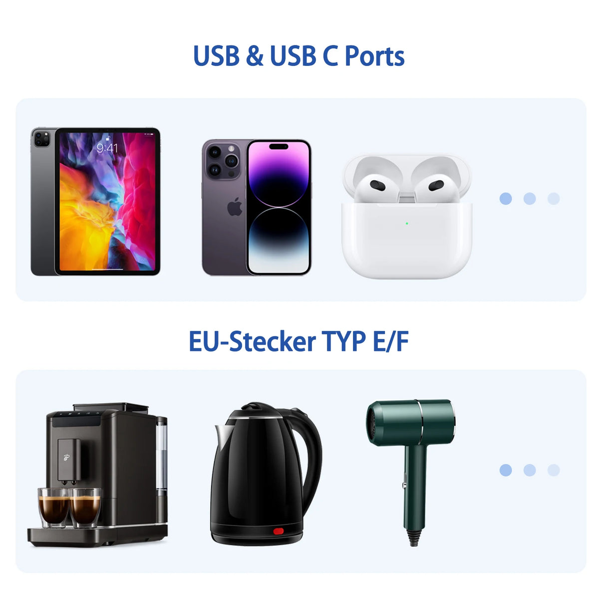 US Travel Plug Adapter with USB Charging