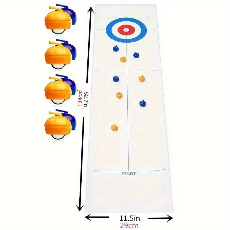 Tabletop Curling Game, Eight- or Sixteen-Stone Options