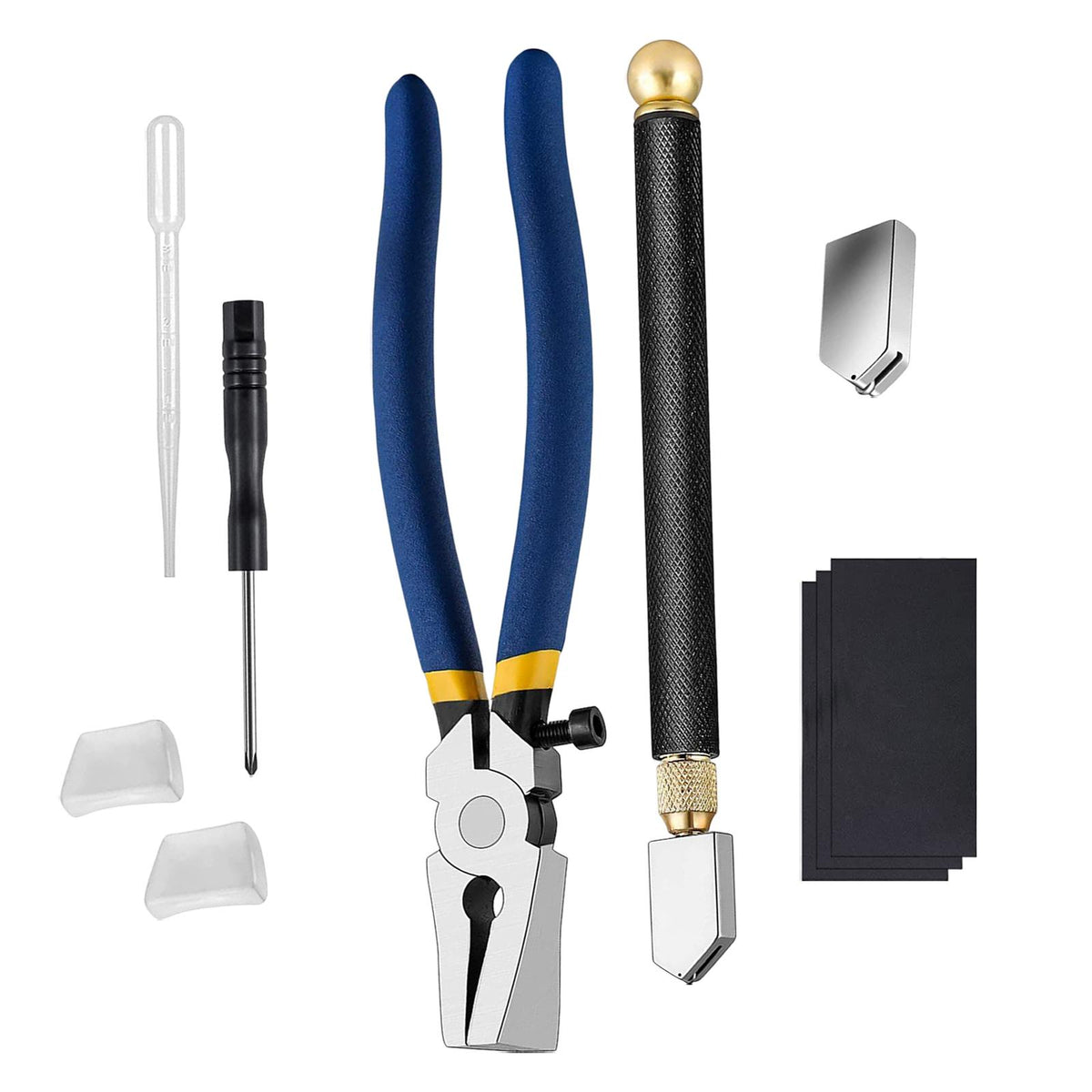 Glass Cutting Tool Kit with Running Pliers