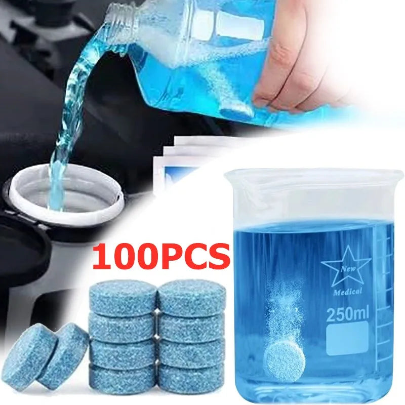 Solid Cleaner Car Windscreen Cleaner Effervescent Tablet Auto Wiper Glass Solid Cleaning Concentrated Tablets Detergent 