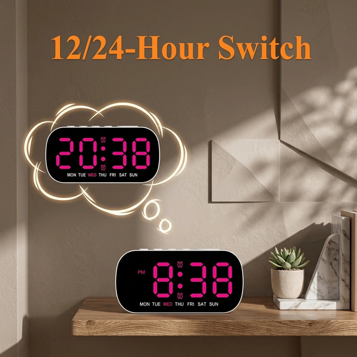 USB Digital Alarm Clock with Dual Alarms