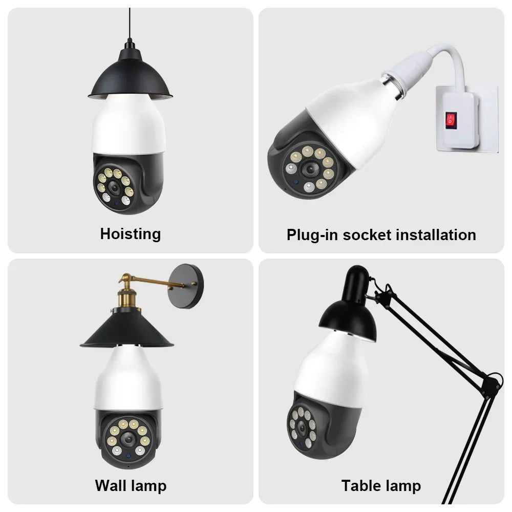 5MP E27 WiFi PTZ Bulb Security Camera