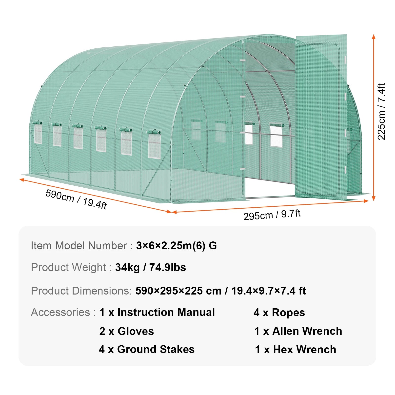 SucceBuy gångin tunnel växthus hoop house växthus tunnel växthus växthus med galvaniserad stålram svängd dörr för utomhusbruk