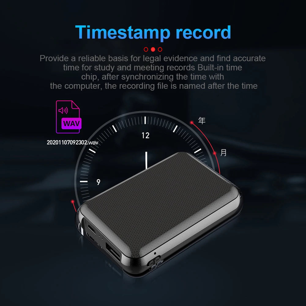 5000mAh Mini Power Bank Recorder Digtal Voice 8/32G Sound Record Activated Professional Large Capacity Storage MP3 Recording Pen