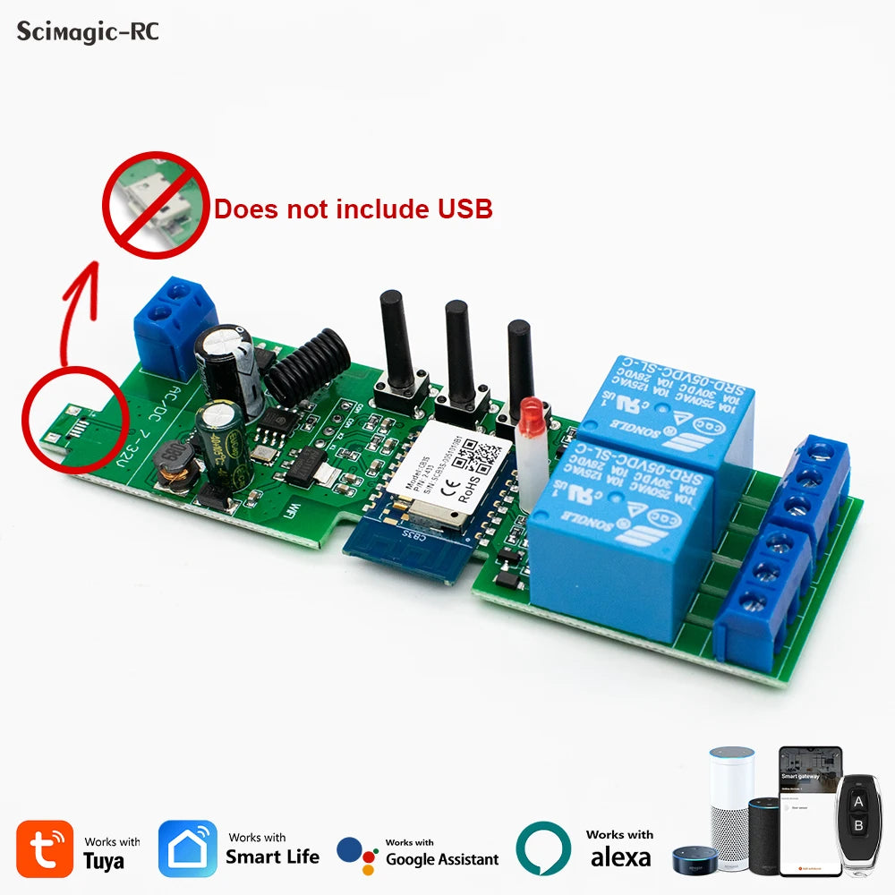 Tweerichting Wi-Fi droog-contact relaiscontroller