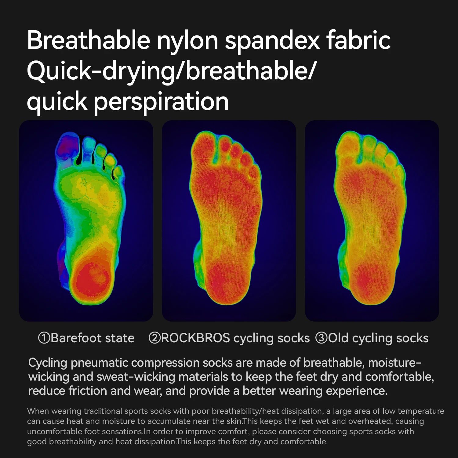 Compression Cycling Socks Knee-High Non-Slip Sports Performance Socks