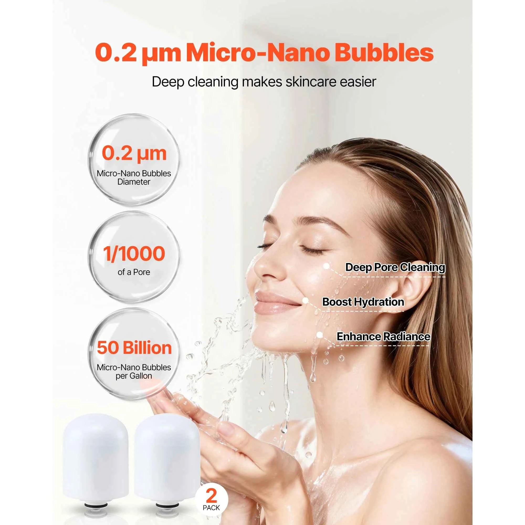 SucceBuy Faucet Filter Replacement 2-Pack Water-Filter Cartridge High-Efficiency Compatible with Model 8627 Filtration System