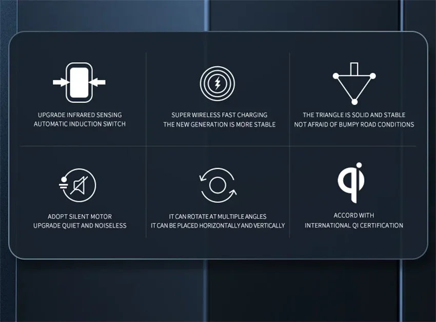 VIKEFON 15W Car Magnetic Wireless Charger Automatic Car Mount Phone Holder For iPhone Samsung Infrared Induction Fast Charging 