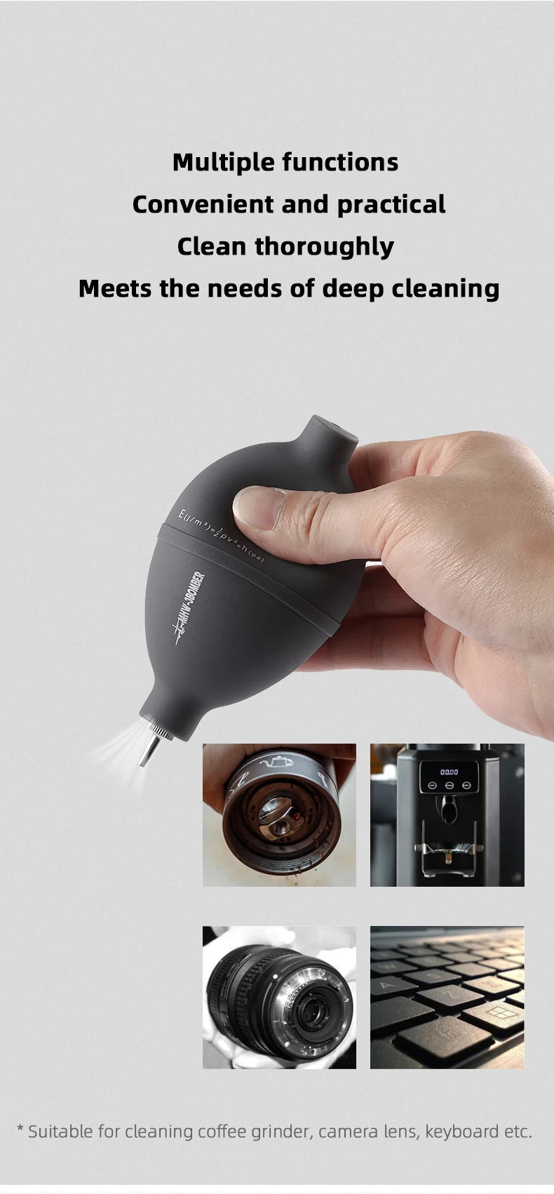 Narzędzie do czyszczenia młynka do kawy z dmuchawą powietrza