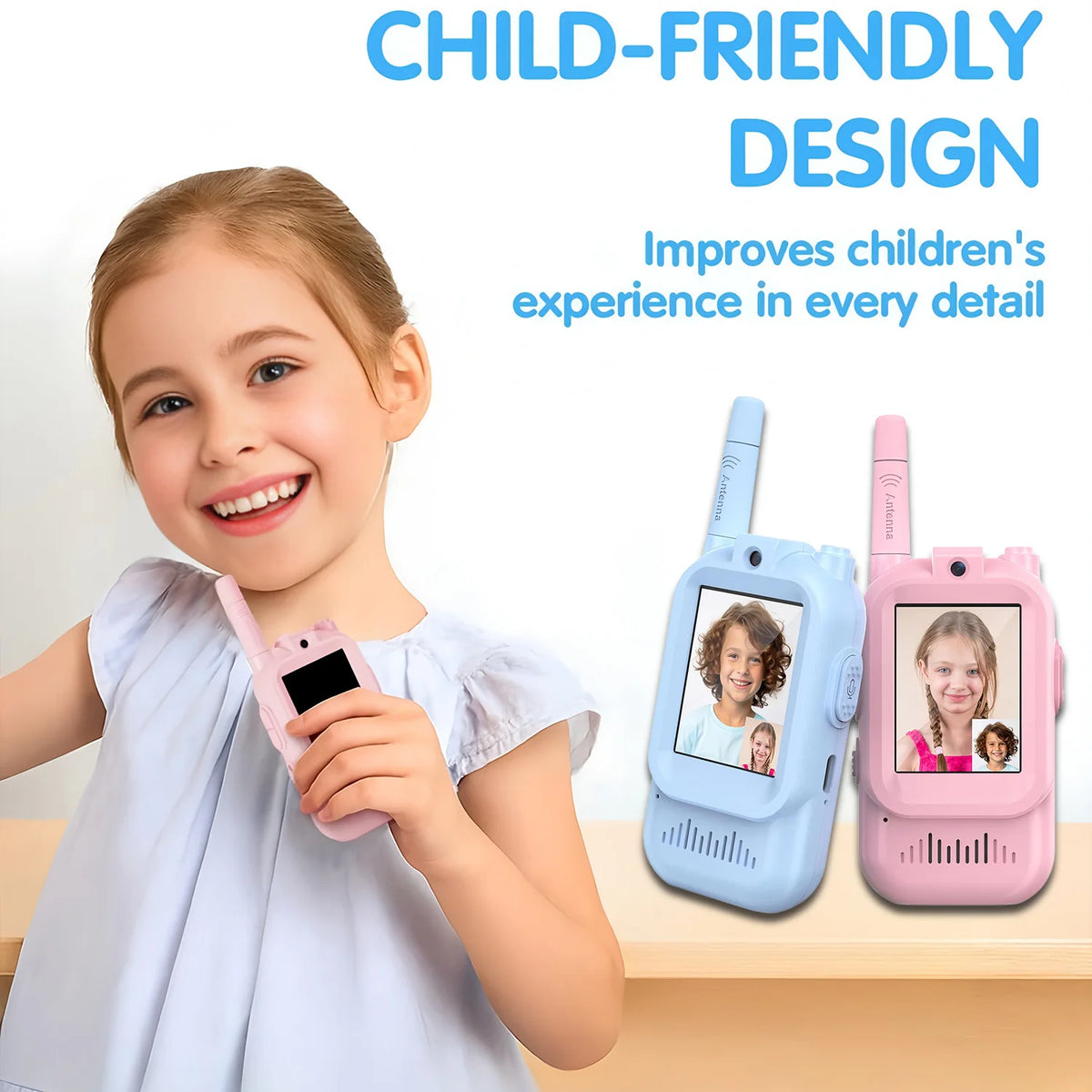 Rechargeable Video Walkie-Talkies, Pair