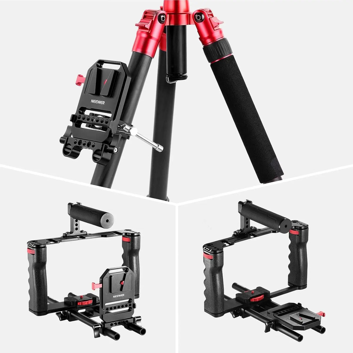 ST43 V-Mount Battery Plate with 15mm Rod Clamps