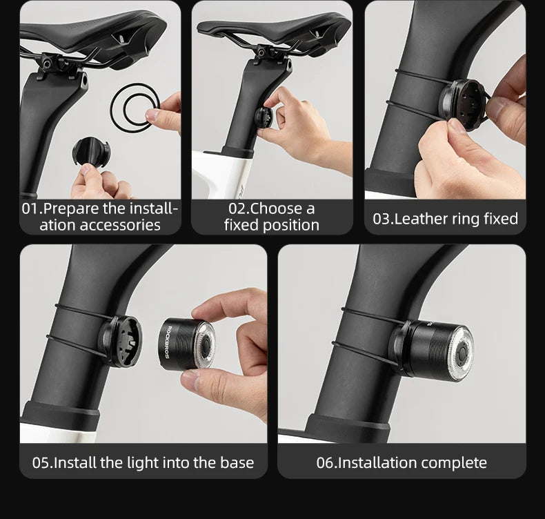 Intelligentes Fahrrad-Rücklicht mit Bremslichtsensor & 5 Modi, USB-C