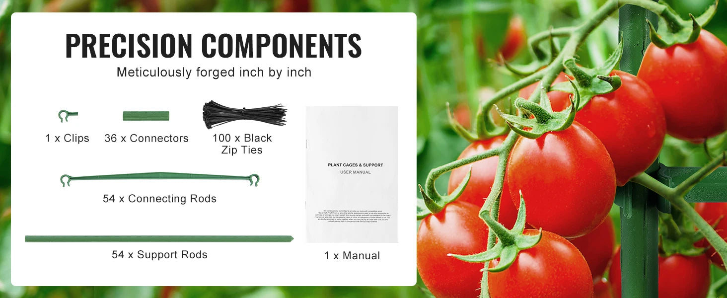 SucceBuy 6 Packs Tomato Cages for Garden Trellis Plant Stakes Suppor for Raised Garden Bed Vegetables Flowers Climbing Plants