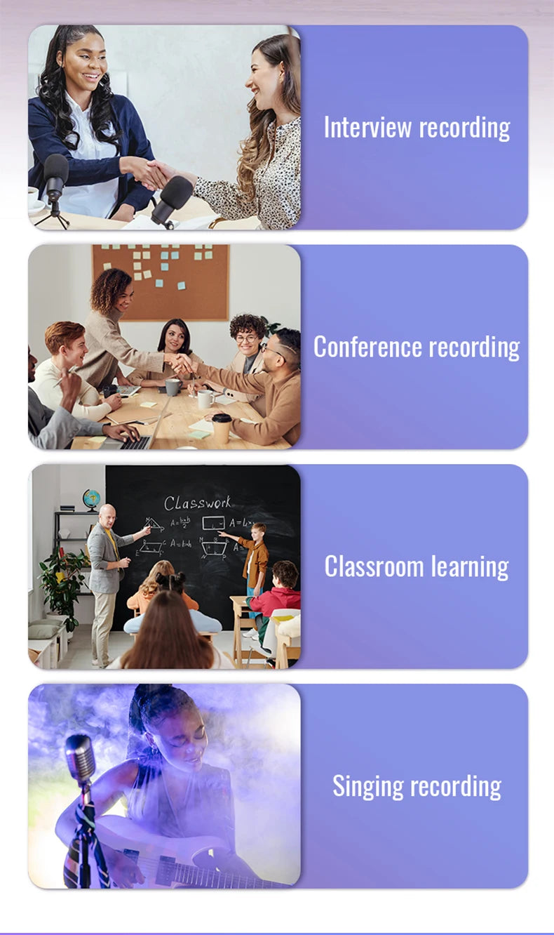 Dictaphone Audio Micro Listen Small Player Recorder Digital  Record Voice Activated  Recording Device Sound Professional 