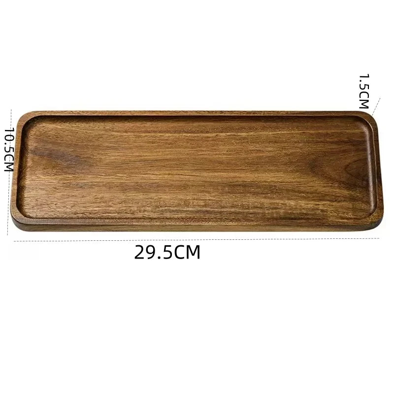 Prostokątna drewniana taca do serwowania, dwa rozmiary do wyboru