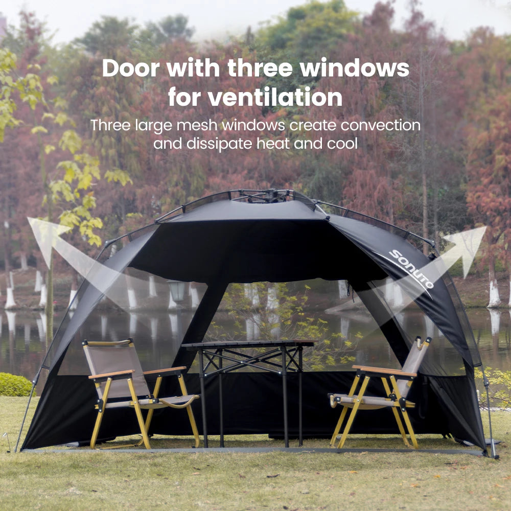 Outdoor 3-4 Person One-Touch Pop Up Camping Tent