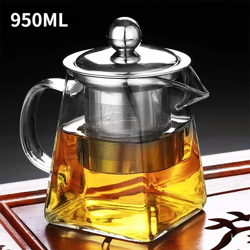 Bule de vidro com infusor, opções de 350–950ml